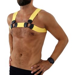 SAXOS PVC Brust Harness Gelb