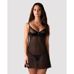OBSESSIVE Stelisa Chemise & Thong Schwarz