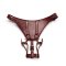 LIEBE SEELE Wine Red: Forced Orgasm Wand Massager Harness Belt aus Leder Weinrot
