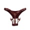 LIEBE SEELE Wine Red: Forced Orgasm Wand Massager Harness Belt aus Leder Weinrot