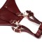LIEBE SEELE Wine Red: Forced Orgasm Wand Massager Harness Belt aus Leder Weinrot