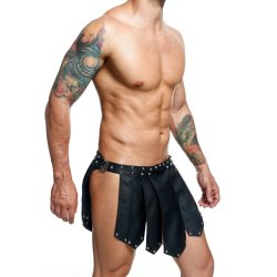 MALE BASICS Dngeons Leather Warrior Skirt Schwarz One Size