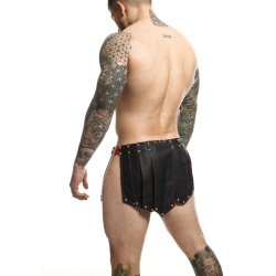 MALE BASICS Dngeons Leather Skirt Schwarz/Rot One Size