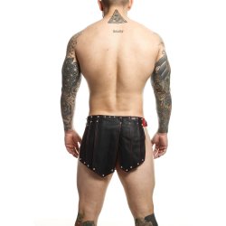 MALE BASICS Dngeons Leather Skirt Schwarz/Rot One Size