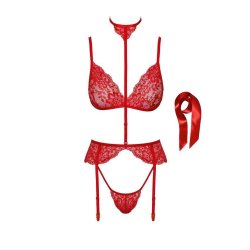 NOIR HANDMADE Bondage Kiss Dessous-Set Rot