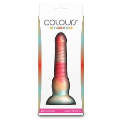 NS NOVELTIES Colours Stacked Dildo 16 cm aus Silikon Rot/Gold