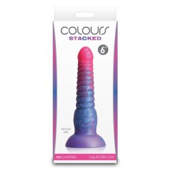 NS NOVELTIES Colours Stacked Dildo 16 cm aus Silikon Pink/Blau