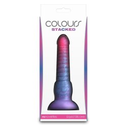 NS NOVELTIES Colours Stacked Dildo 16 cm aus Silikon Pink/Blau