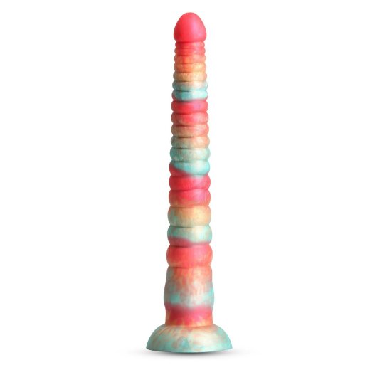 NS NOVELTIES Colours Stacked Dildo 30,6 cm aus Silikon Rot/Gold