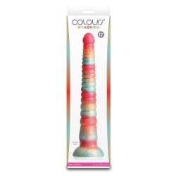 NS NOVELTIES Colours Stacked Dildo 30,6 cm aus Silikon Rot/Gold
