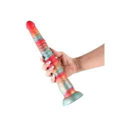 NS NOVELTIES Colours Stacked Dildo 30,6 cm aus Silikon Rot/Gold