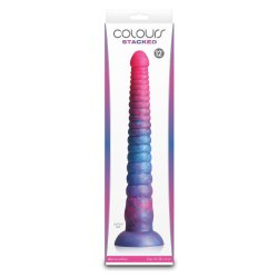 NS NOVELTIES Colours Stacked Dildo 30,6 cm aus Silikon Pink/Blau