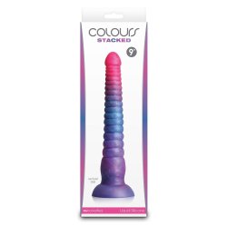 NS NOVELTIES Colours Stacked Dildo 23 cm aus Silikon Pink/Blau