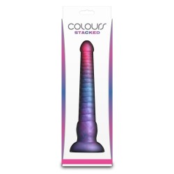 NS NOVELTIES Colours Stacked Dildo 23 cm aus Silikon Pink/Blau