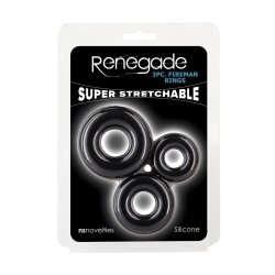 RENEGADE Fireman Rings 3er-Set Schwarz
