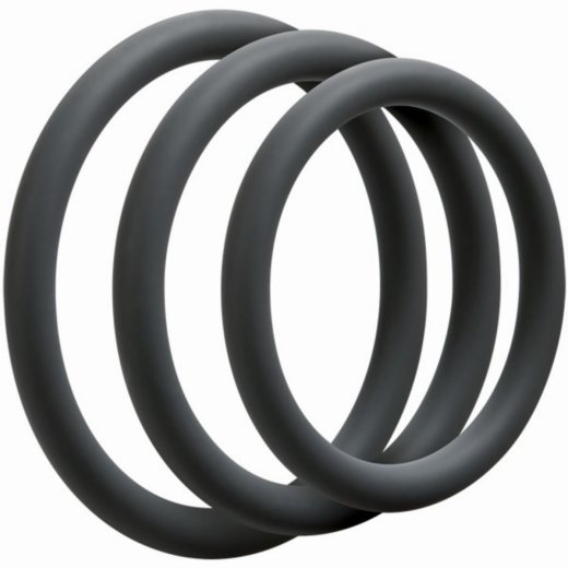 DOC JOHNSON OptiMALE Thin C-Ring Set aus Silikon Grau