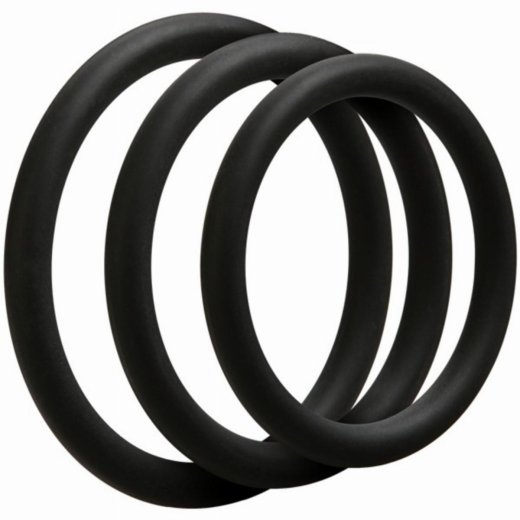 DOC JOHNSON OptiMALE Thin C-Ring Set aus Silikon Schwarz