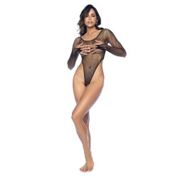 MAPALÉ Essential Fishnet Longsleeve Bodysuit Schwarz One Size