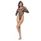 MAPALÉ Essential Fishnet Longsleeve Bodysuit Schwarz One Size