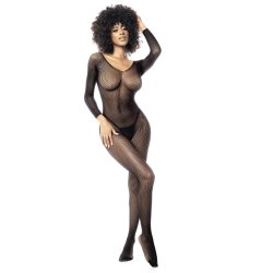MAPALÉ Maya Longsleeve Fishnet Bodysuit Schwarz One Size