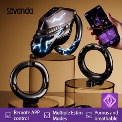 SEVANDA E-Stim Chastity Cage Manual Lock mit App-Steuerung