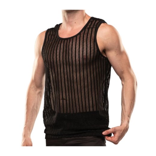 TOF Sheer Mykonos Tanktop Schwarz