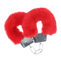 OUCH Classic Fluffy Handcuffs Rot