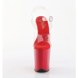 PLEASER Plateau High Heels Flamingo Rot/Transparent