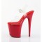 PLEASER Plateau High Heels Flamingo Rot/Transparent