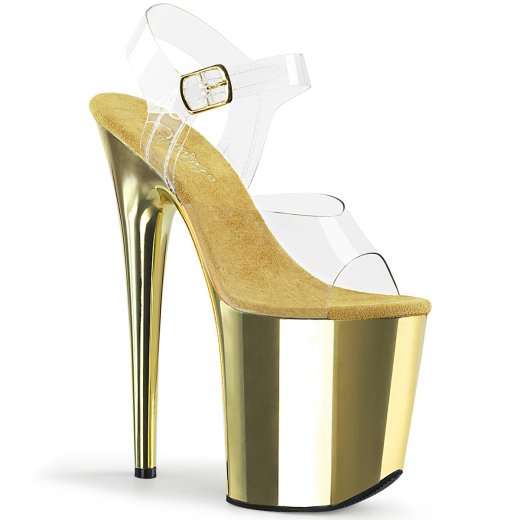PLEASER Plateau High Heels Flamingo Gold