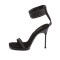 PLEASER Chic High Heels mit Kunststeinen Schwarz