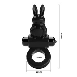 PRETTY LOVE Exciting Rabbit Penisring mit Vibration Schwarz
