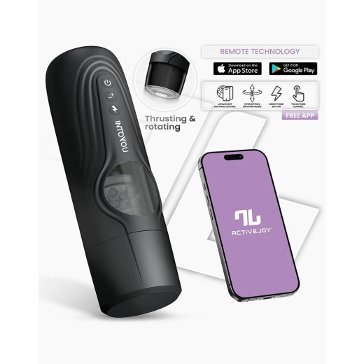INTOYOU Egor Masturbator Stossend & Rotierend mit App-Steuerung Schwarz