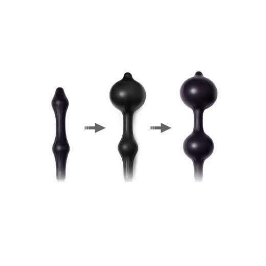 RIMBA Aufblasbarer Anal--Plug mit Doppel-Ballon Silikon Schwarz