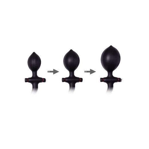 RIMBA Aufblasbarer Anal-Plug mit 2 Ballonen Silikon Schwarz
