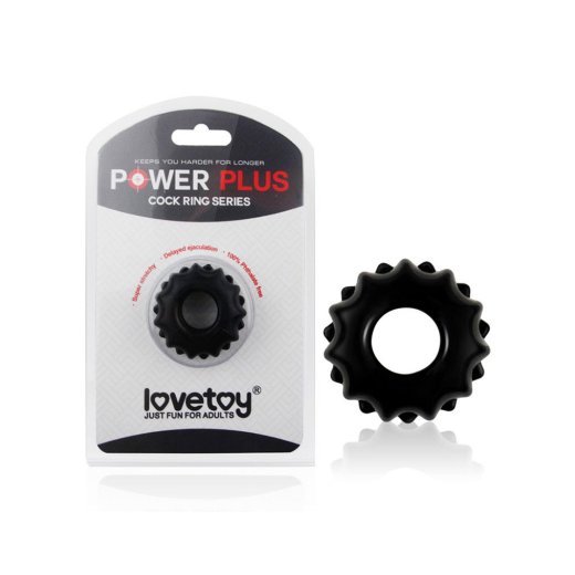 LOVETOY Power Plus Penisring mit Spikes Schwarz