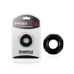 LOVETOY Power Plus Penisring Oktagon Schwarz