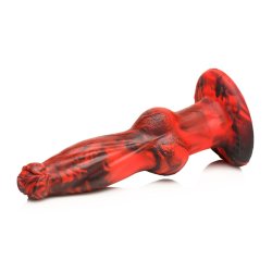 XR PLAY HARD Hell Wolf Vibrierender & Stossender Dildo aus Silikon Rot/Schwarz