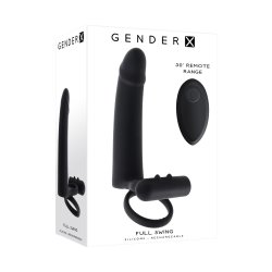 GENDER X Full Swing Penis- & Hodenring mit Dildo & Vibration Schwarz