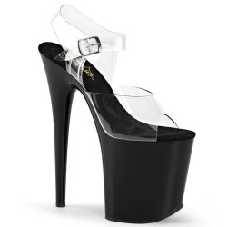 PLEASER Plateau High Heels Flamingo Matt Schwarz/Transparent