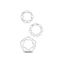 BEAST RINGS Flexible Beaded Cock Ring 3er-Set Transparent
