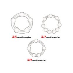 BEAST RINGS Flexible Beaded Cock Ring 3er-Set Transparent
