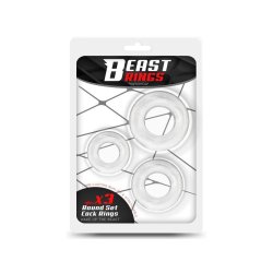 BEAST RINGS Round Set of Cock Rings Transparent