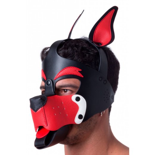 665 Puppy Maske Rot/ Weiss/ Schwarz