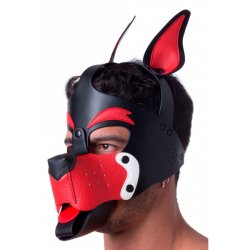 665 Puppy Maske Rot/ Weiss/ Schwarz