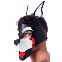 665 Puppy Maske Weiss/ Rot/ Schwarz