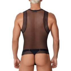 CANDYMAN Transparent Mesh Tank Top Bastet Schwarz