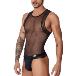 CANDYMAN Transparent Mesh Tank Top Bastet Schwarz