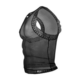 CANDYMAN Transparent Mesh Tank Top Bastet Schwarz