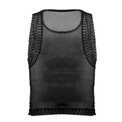 CANDYMAN Transparent Mesh Tank Top Bastet Schwarz
